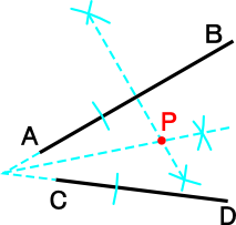 線と等距離＆中点の作図